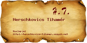 Herschkovics Tihamér névjegykártya